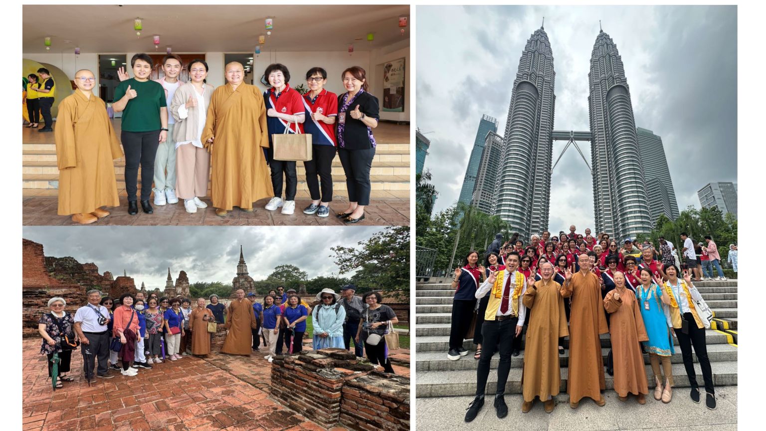 合唱團在東南亞巡演的一些合影,大家一路上互相扶持,展現了佛光大家庭的凝聚力,非常感動