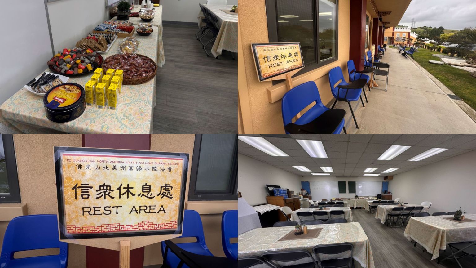 信眾休息處，在五聖殿樓下的小教室，乾淨的佈置，滿滿的感動