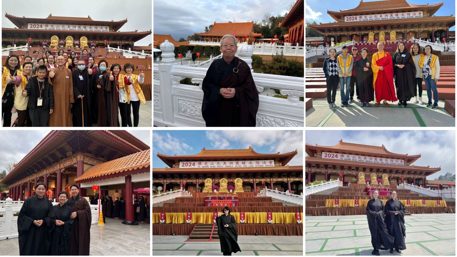 分會會員來參加水陸的照片，大家都法喜充滿，感謝所有的法師和義工們