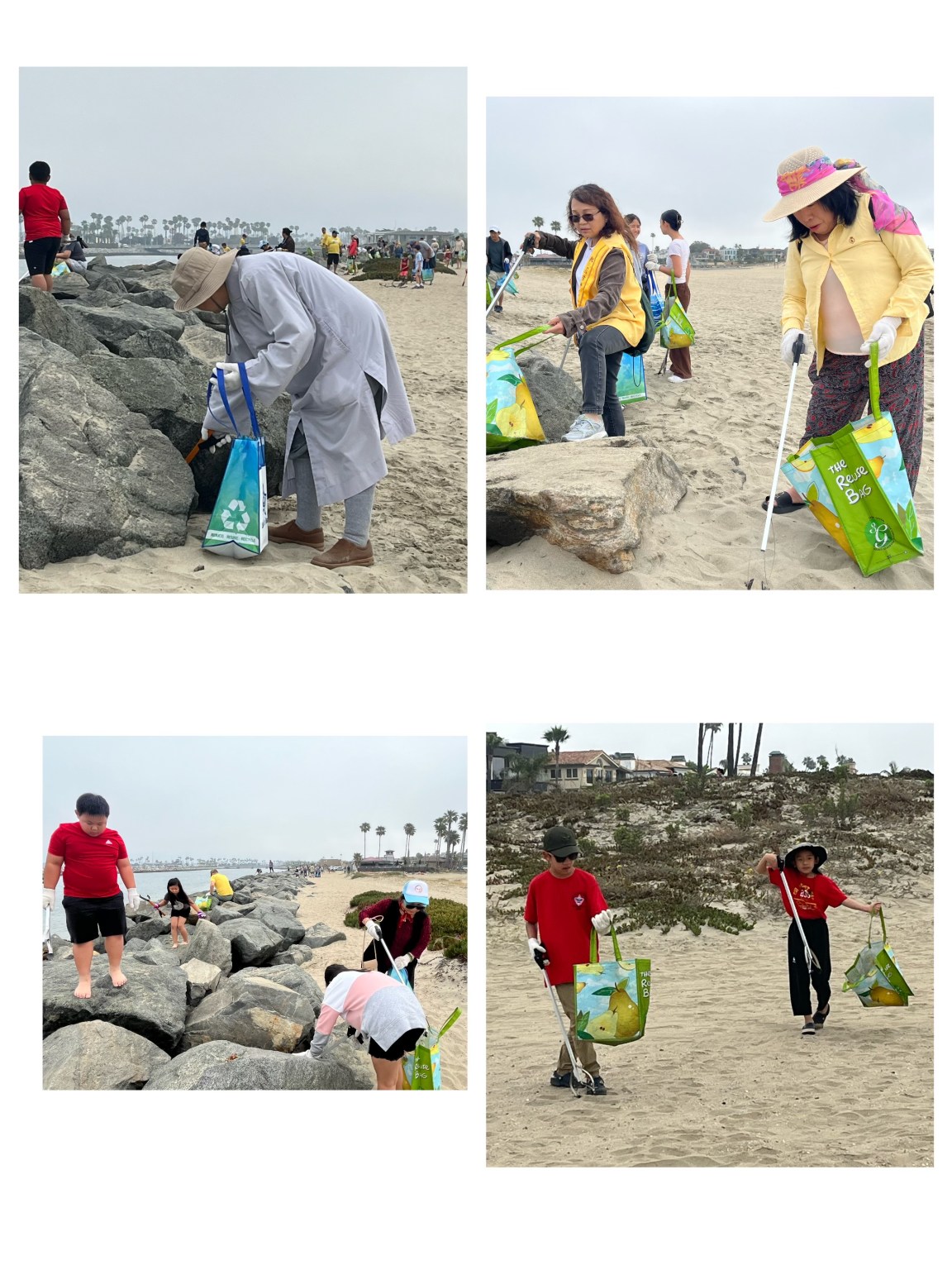 妙西法師 西敏分會分員 西來寺童軍團239 一起在Seal Beach淨灘