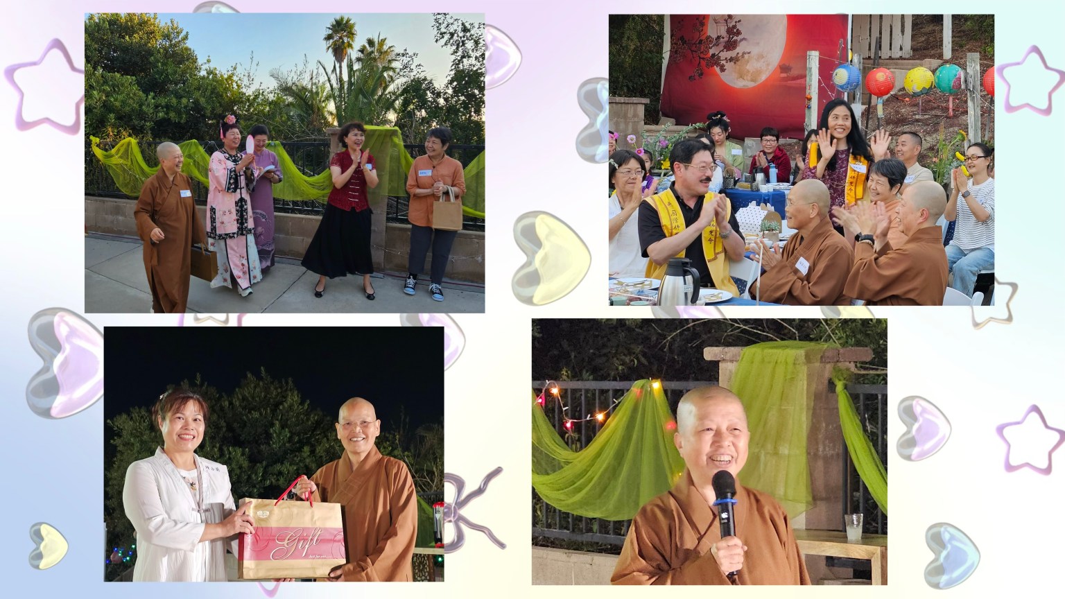 核桃分会督导、会长以及全体会员欢迎法师们及贵宾们莅临参加分会活动