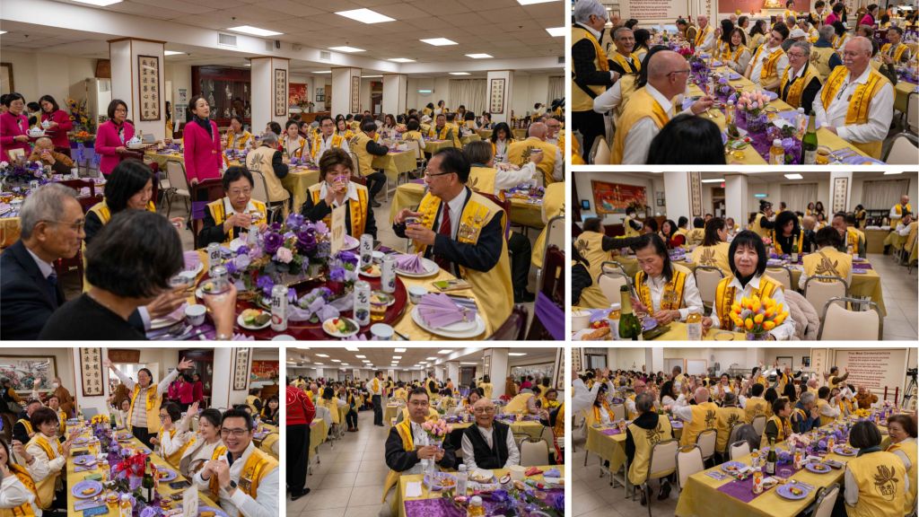 席間久違的佛光人相互問候寒暄，佛光大家庭其樂融融