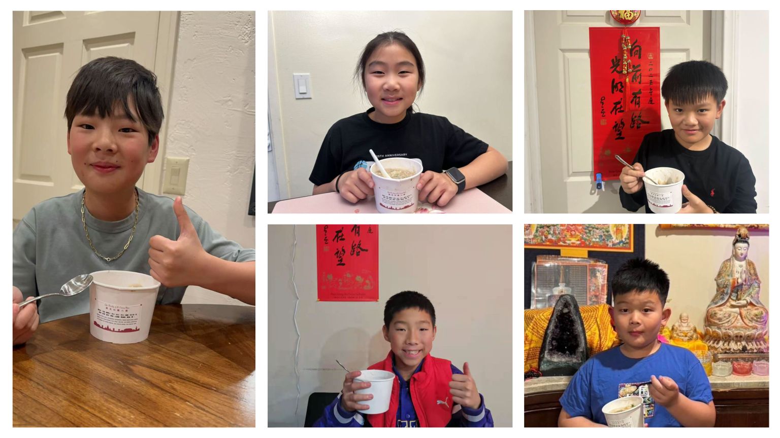 分會第二代的小朋友們分享臘八粥的美味，家長表示讓孩子感受一碗粥來之不易，學習佛陀慈悲，幫助更多需要幫助的人。