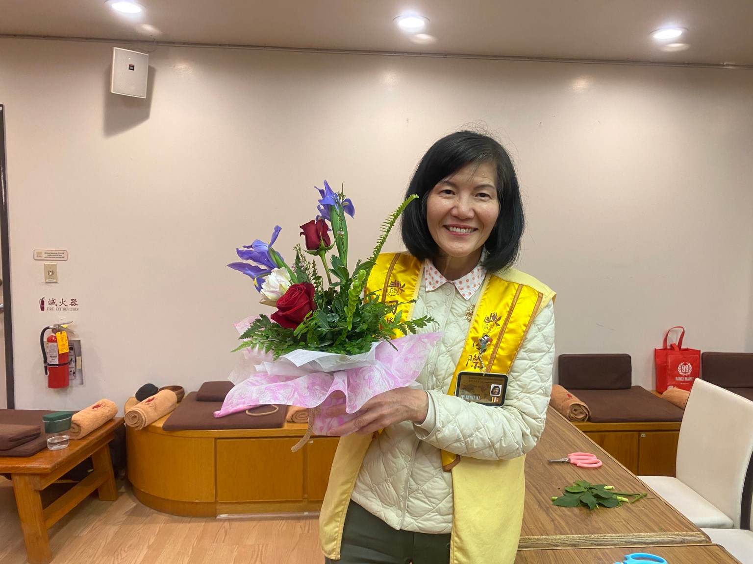 洛杉磯協會會長蔡月琴表示很高興參加分會的聯誼活動，讓大家都渡過一個愉快的下午。