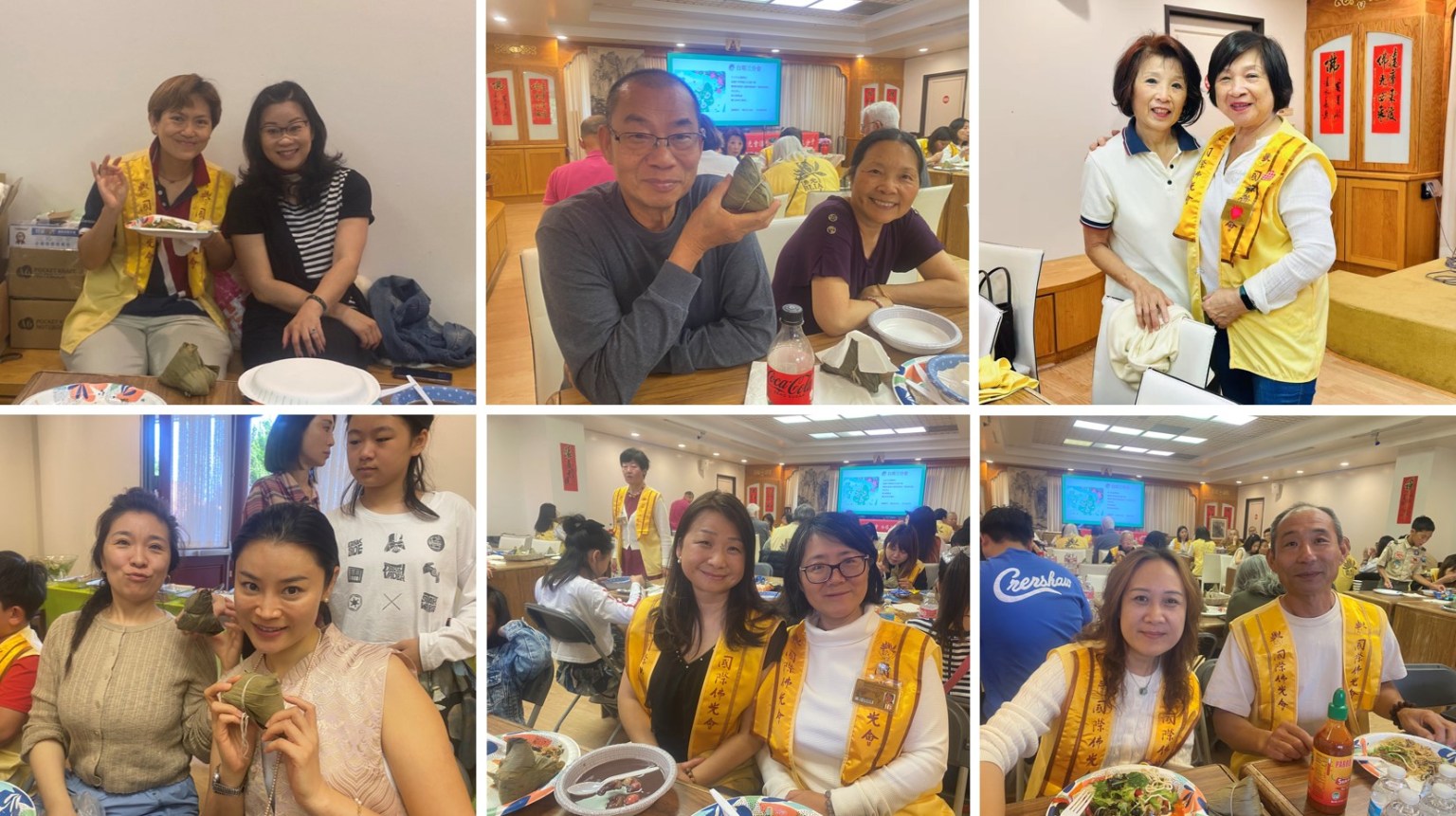 分會準備了美味的素粽和素食，回應和推廣大師提倡的「蔬食A 計畫」，張媽一早起來炒米粉為大家準備午餐，粽香四溢。