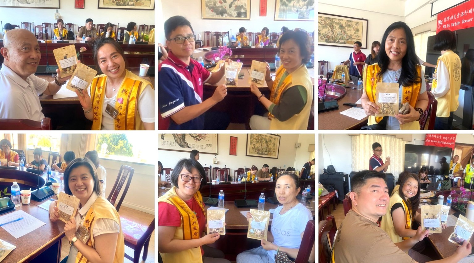 會員各自選擇符合自己體質的養生茶包，感謝分會的用心安排。