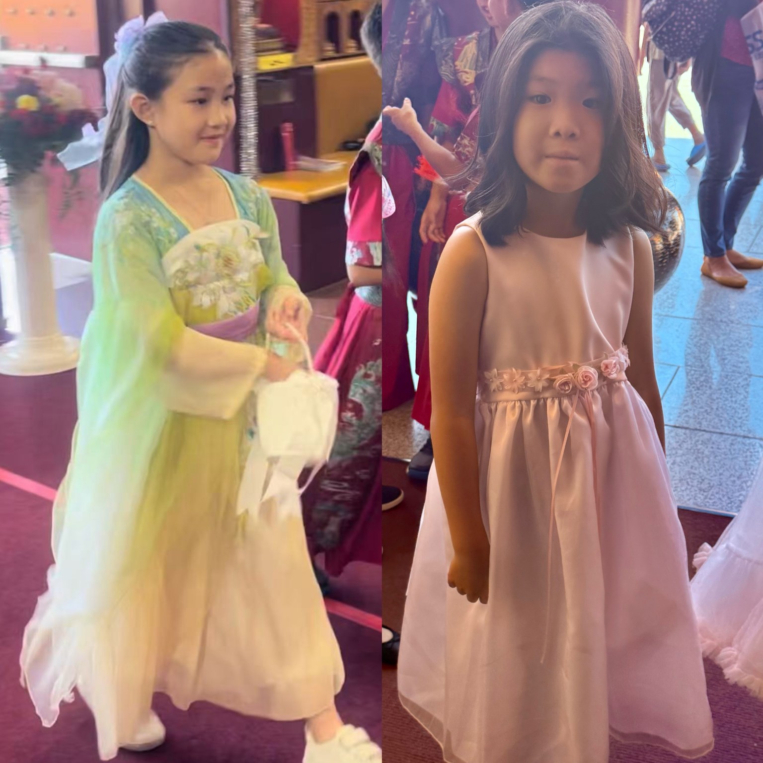 小菩薩花童Meldoy Lin（左）和Nicole Tang（ 右 ）