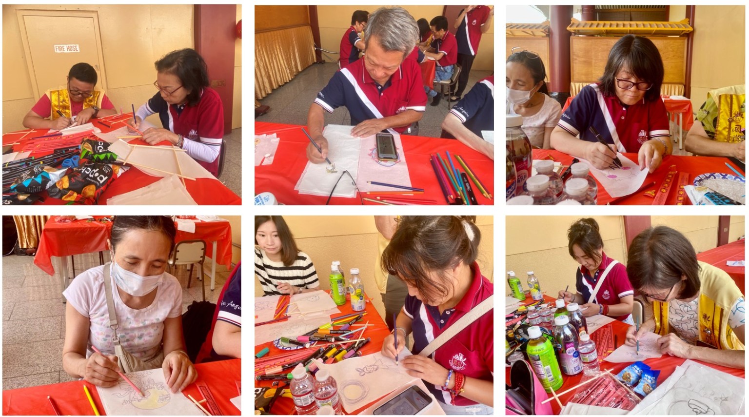 燈籠彩繪環節中，大小朋友一同創作，彩燈繽紛，笑語不斷，寄託光明與祝福。