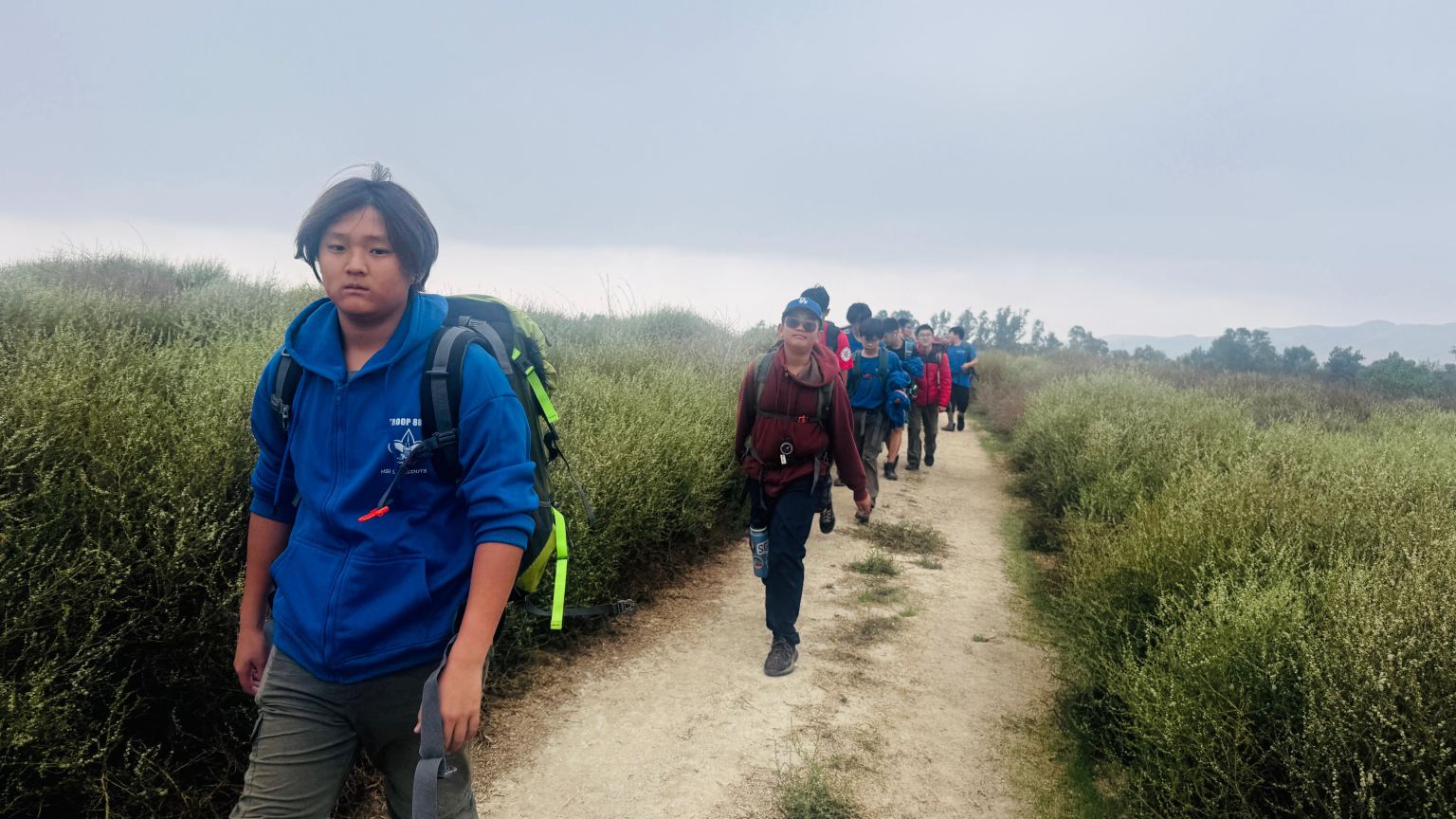 男童軍們經過兩小時的步行，是他們邁向獨立的第一步。
