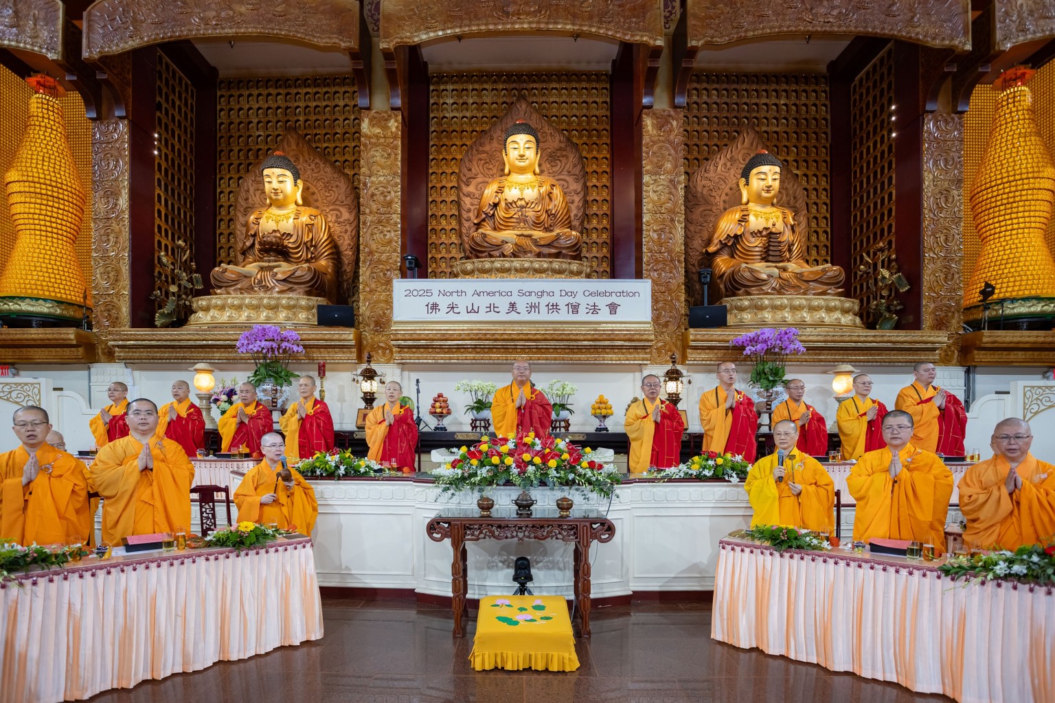 Hsi Lai Temple hosts the North American Ullambana Sangha Offering Ceremony, presided over by Most Venerable Abbot Hsin Bau.