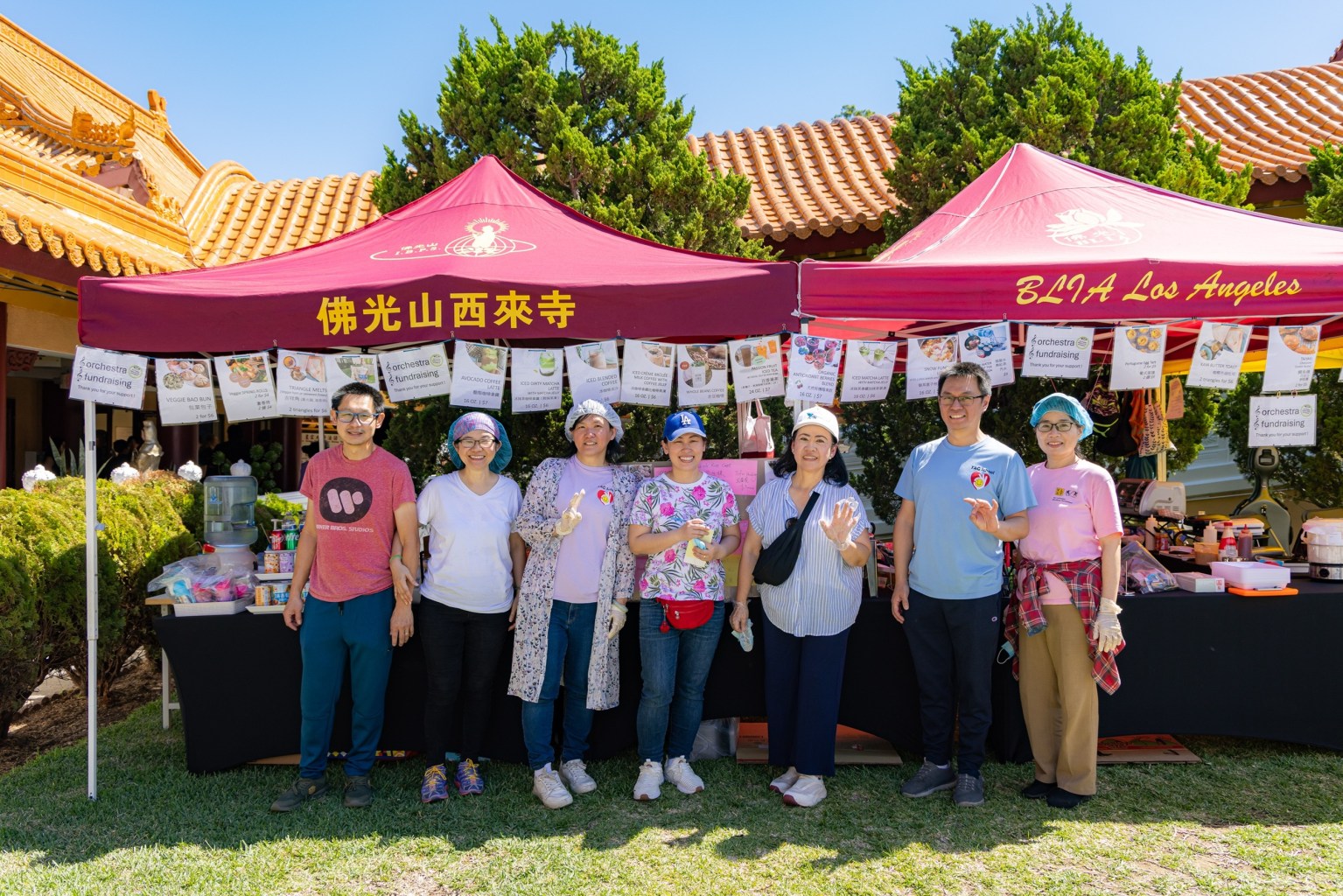 Volunteers fully engaged in the charity food fair.