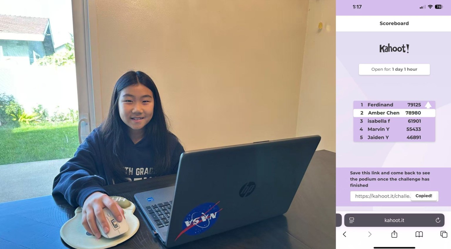 洛杉磯協會白塔三分會11岁Amber Chen參與青少年組佛學會考。