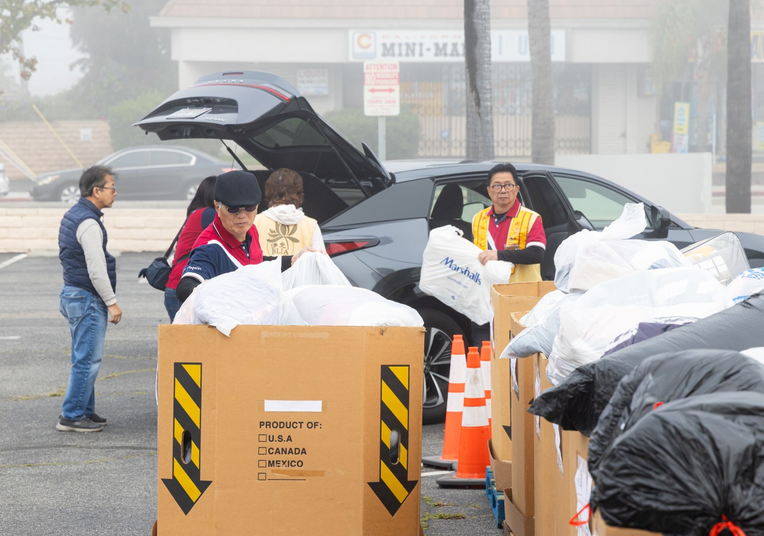 The clothing donation drive yields abundant results.
