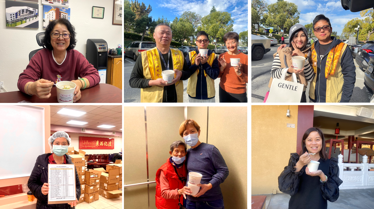 腊八粥給會員傳遞暖意，分享佛陀成道日的喜悅。