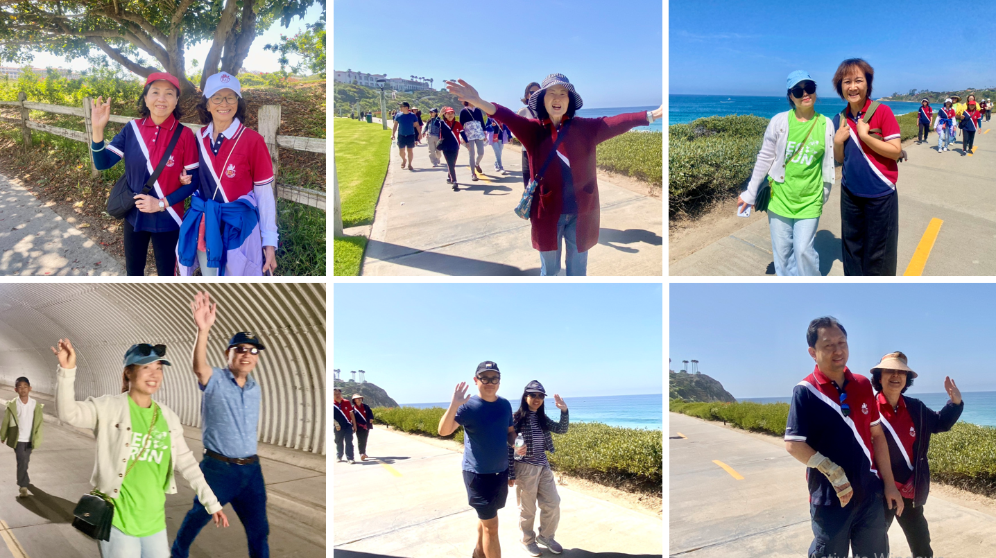 大家身穿綠色 VegRun T 恤，依序沿海岸步道經行。在海風與浪聲之中，行走不僅是身體的前進，更是一場向內的觀照。