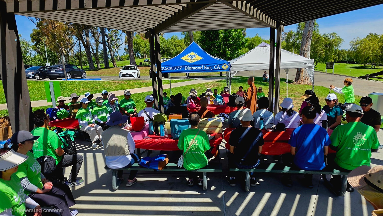 滿光法師帶領健行後的禪修靜坐