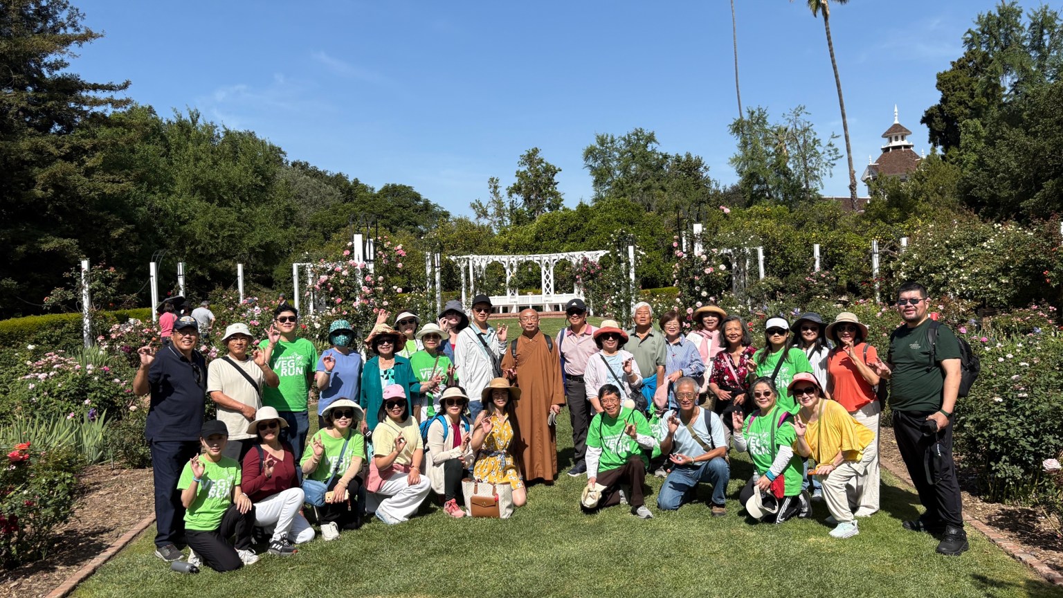 The Hacienda Heights and White Tower II Subchapters enjoyed a nature walk at the Peacock Garden in the Los Angeles County Arboretum in Arcadia, connecting with nature among lakes, waterfalls, and peacocks.