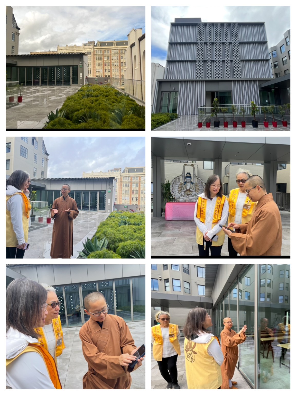 3. 妙皇法師慈悲解說展覽，說明智慧建築融合科技與佛教文化，園林景觀充滿禪意與藝術之美